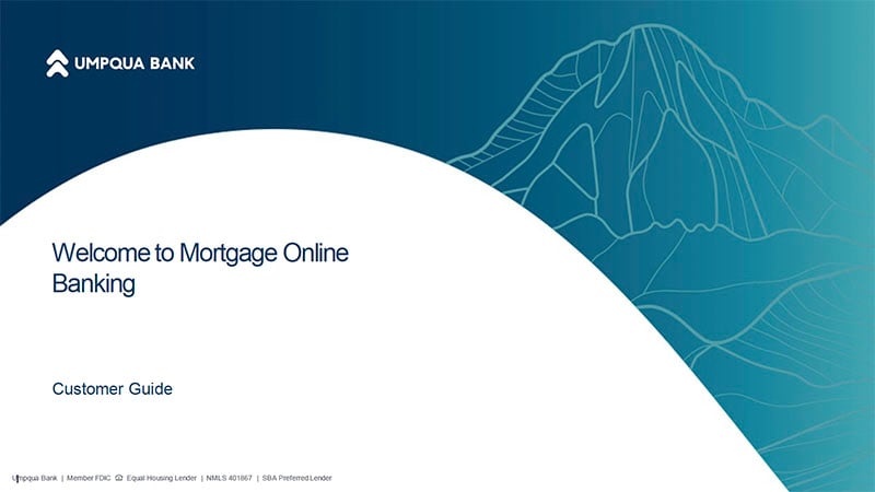 Cover of guide reading Welcome to mortgage online banking